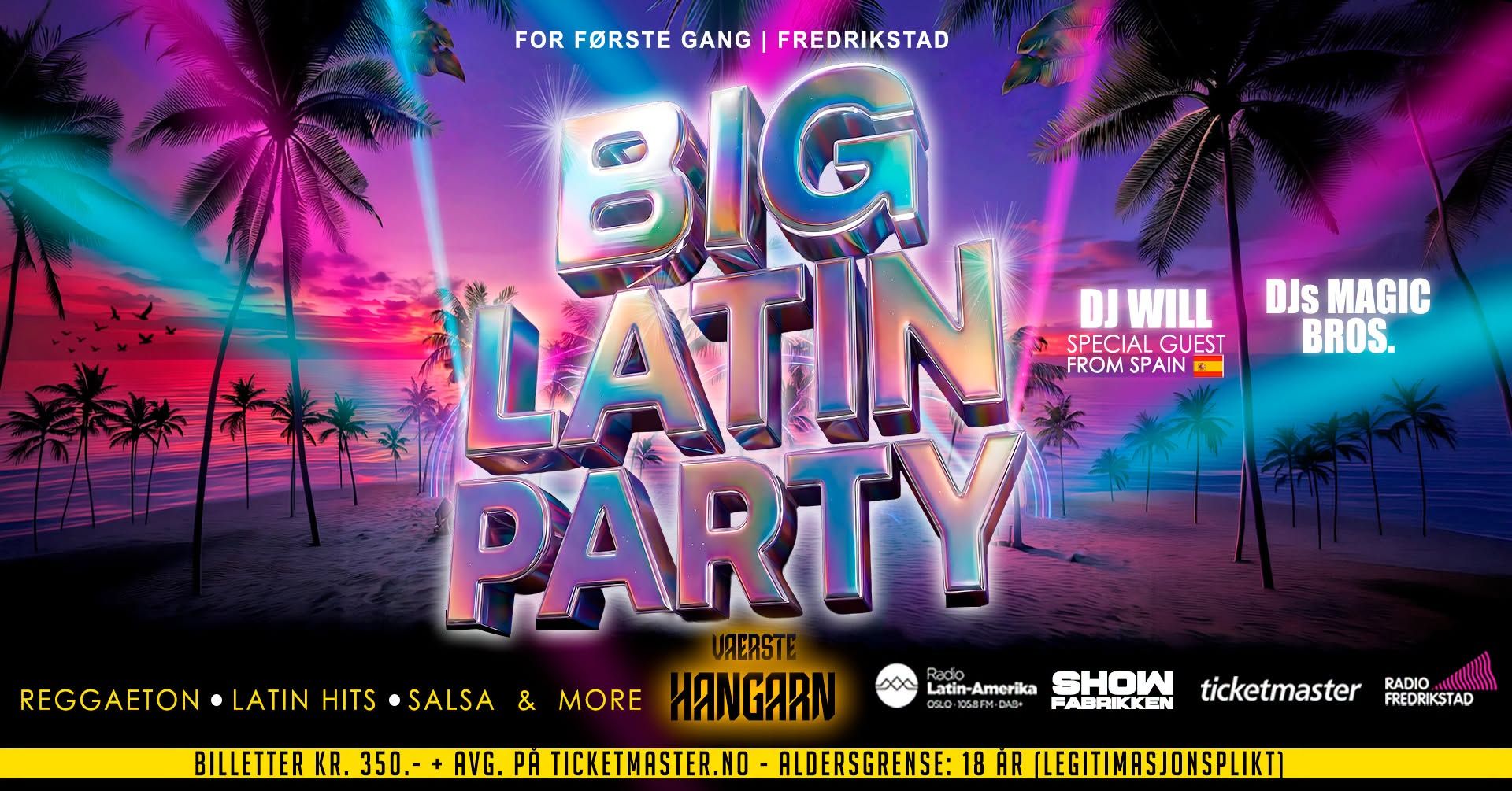Suksesskonseptet BIG LATIN PARTY lander endelig i Plankebyen for aller første gang! Lørdag 5. september forvandles Værste Hangarn til et sydlandsk paradis og byens hotteste dansegulv.