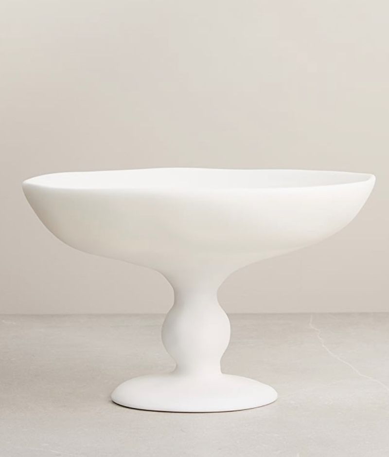 Large White Pedestal Bowl