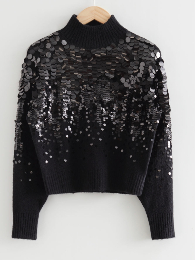 Black sequin sweater 