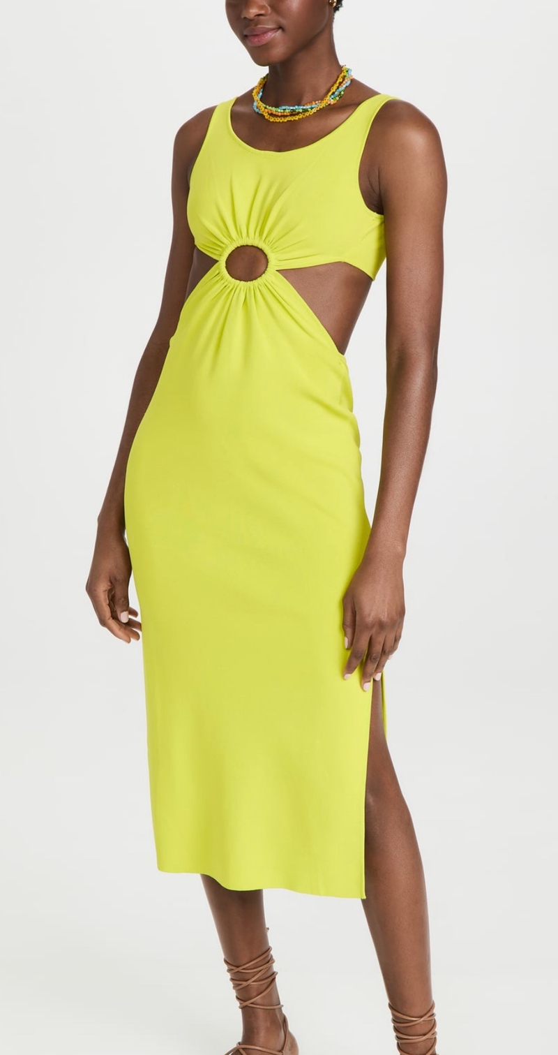 Neon yellow cutout dress 