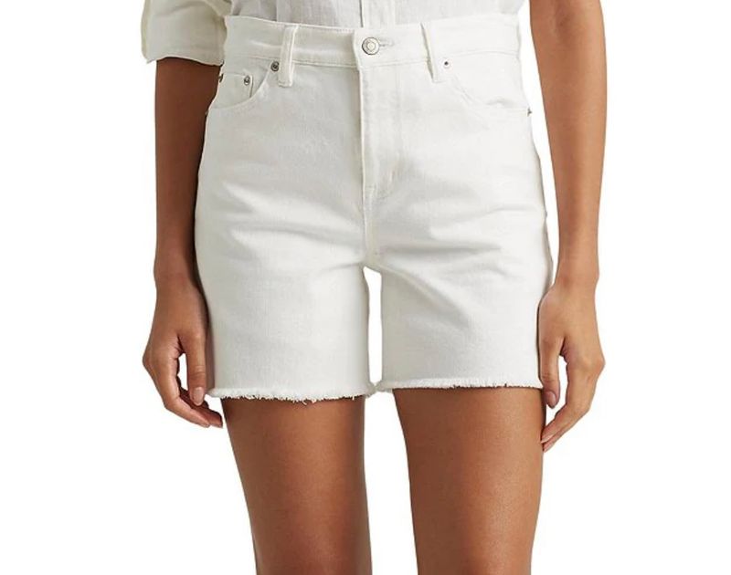 RL white denim shorts 