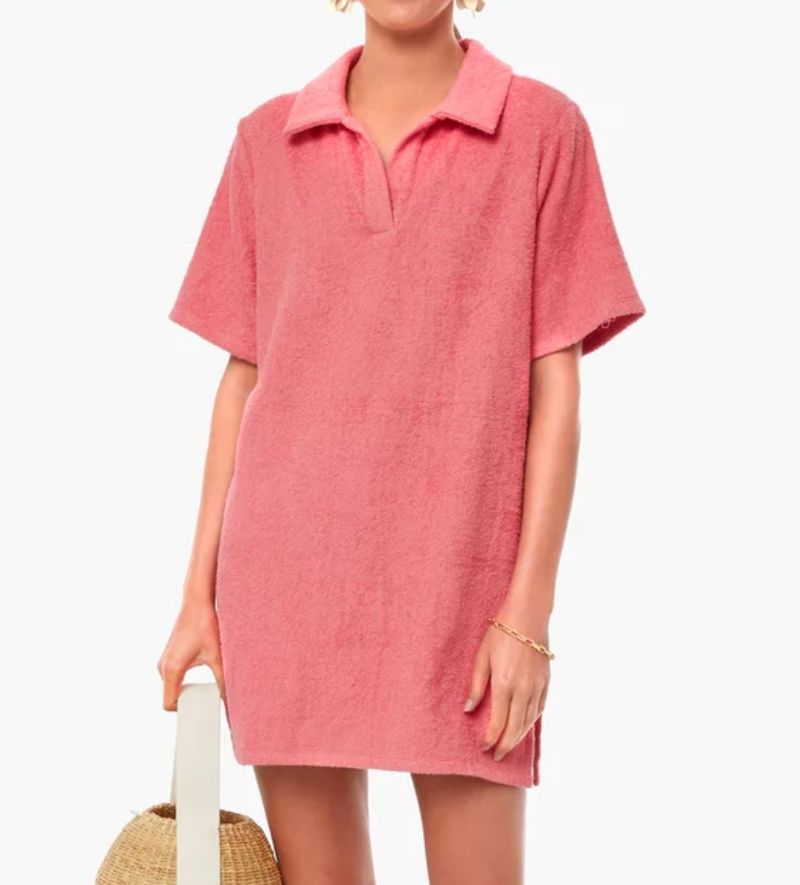 Pink terry cloth cover up 
