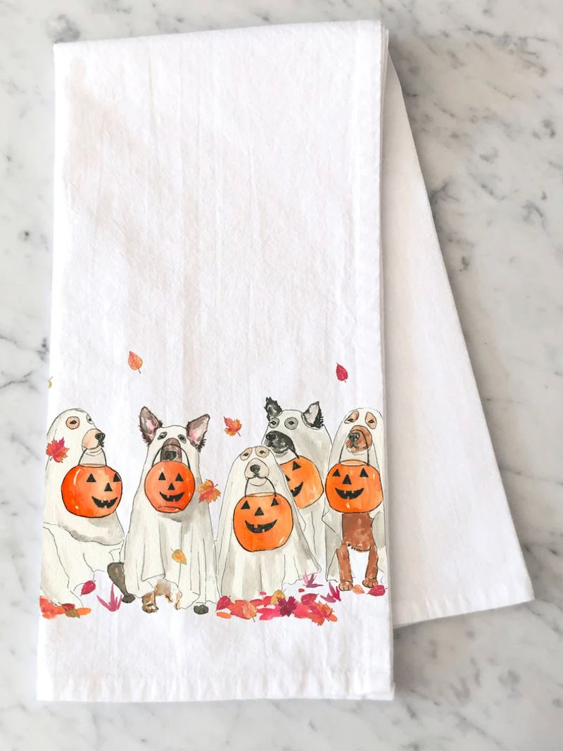 Ghost dog tea towels 