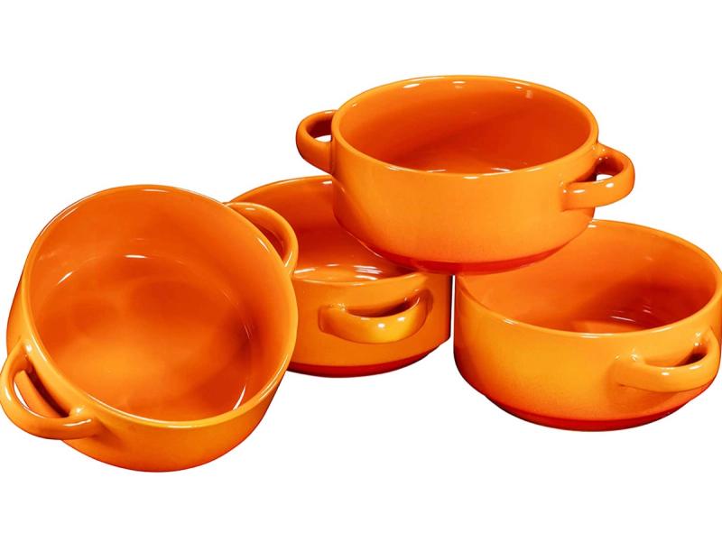 Orange soup bowls