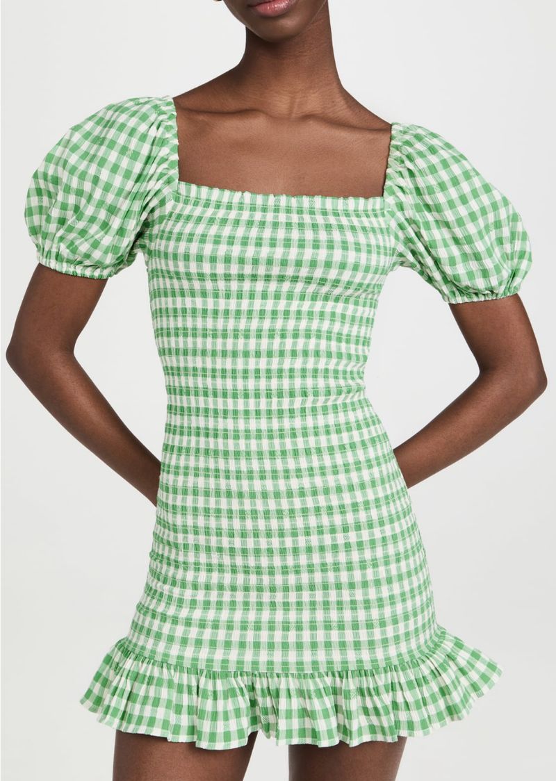 Green gingham mini dress 