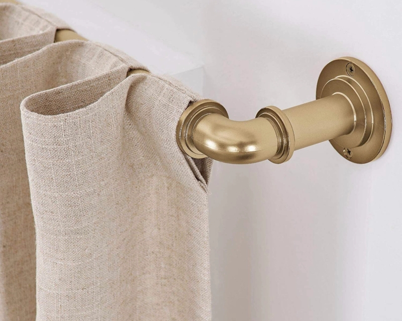 Gold industrial curtain rod 