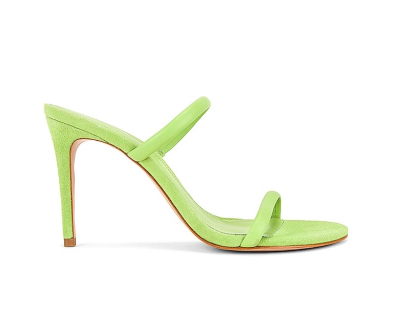 Green suede sandal heel 