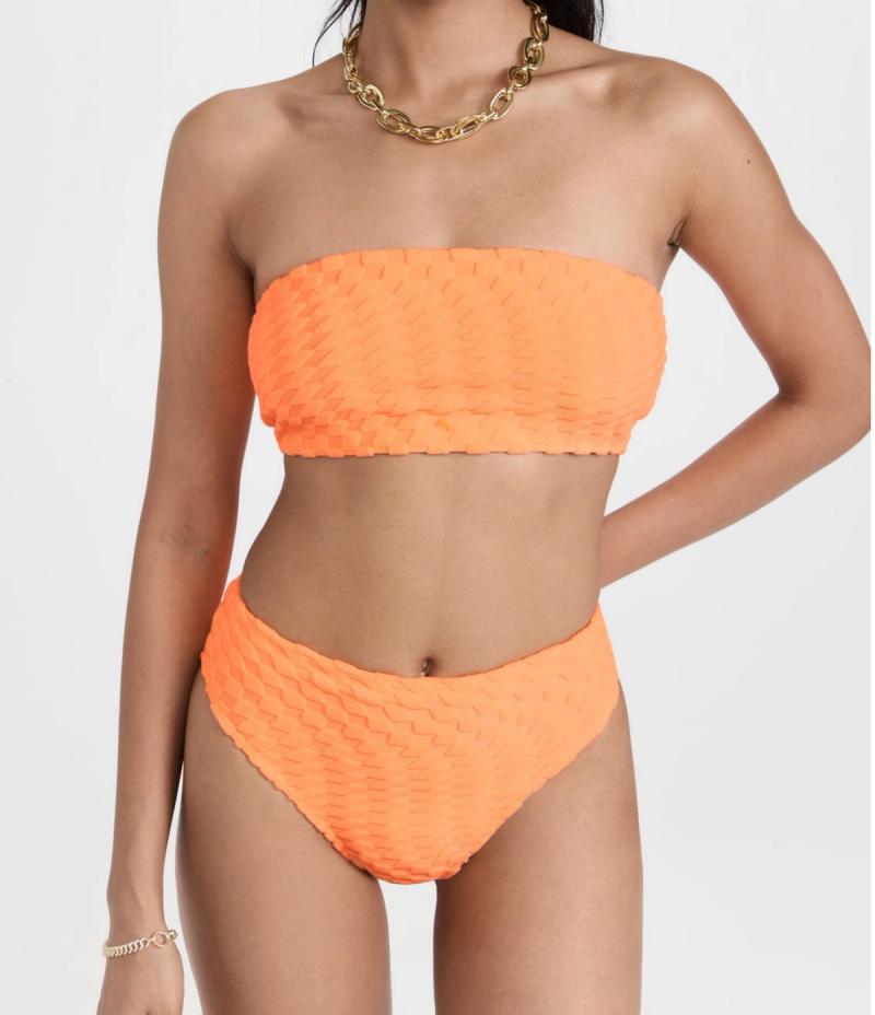 Orange bandeau bikini 