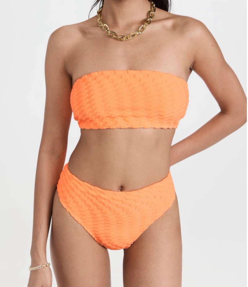 Orange bandeau bikini 