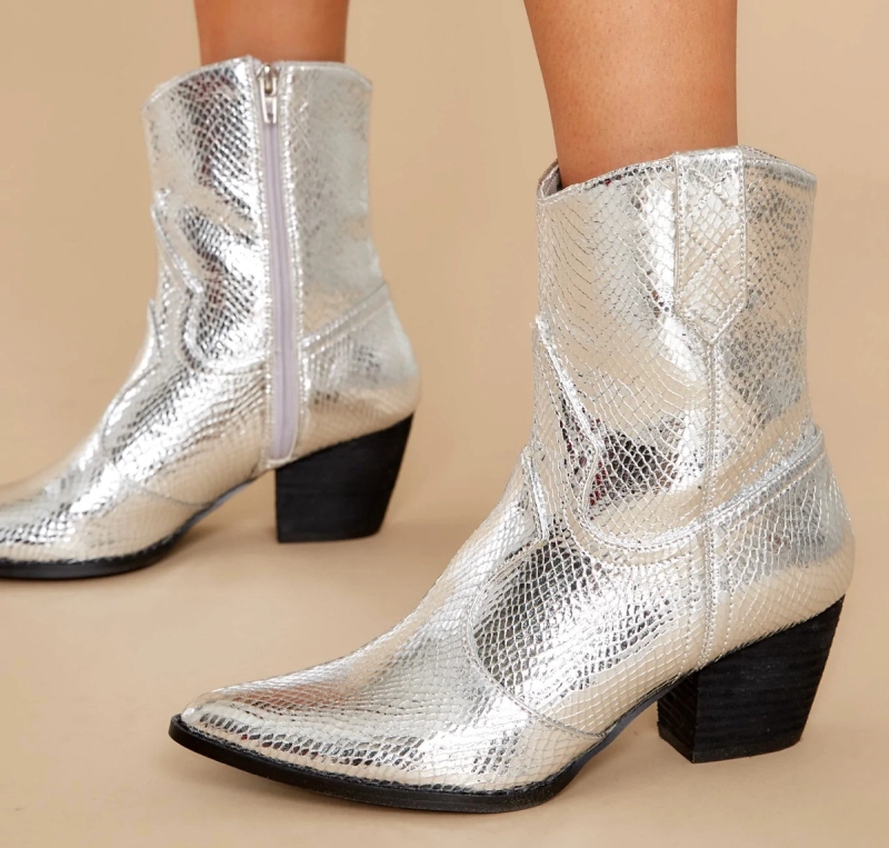 Silver cowgirl boots