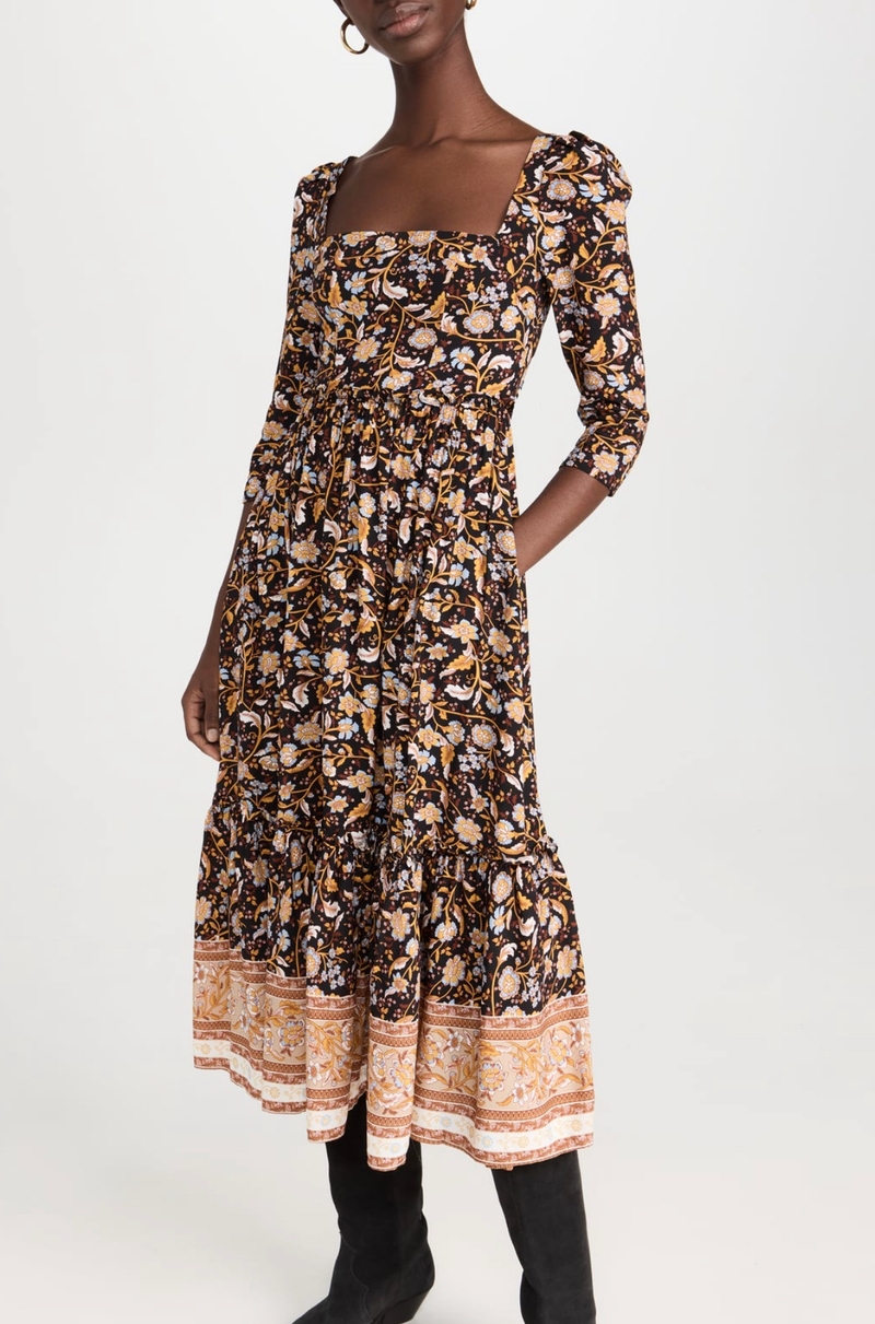 Brown floral dress 