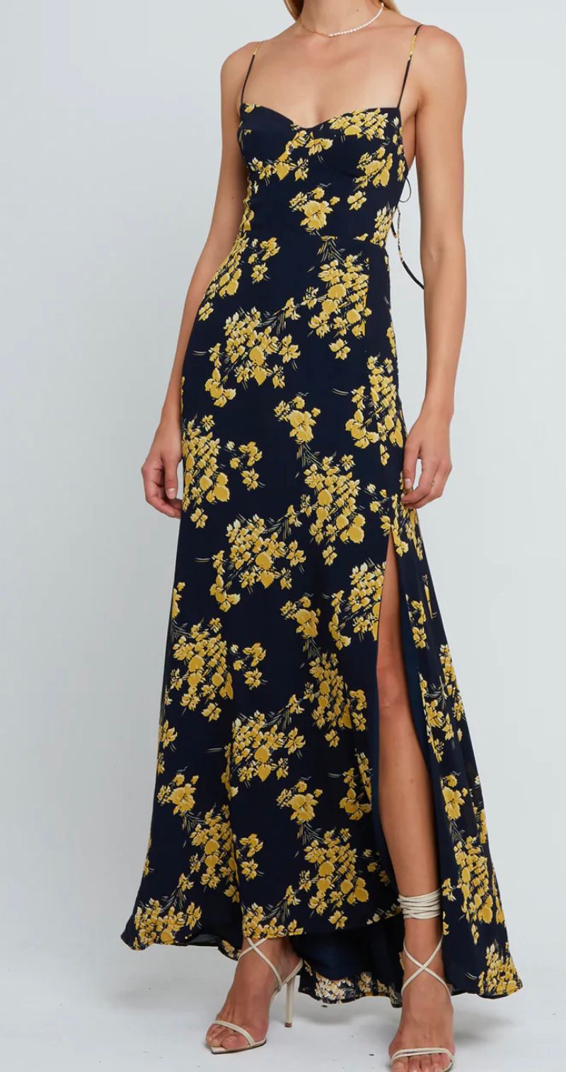 Black floral gown 