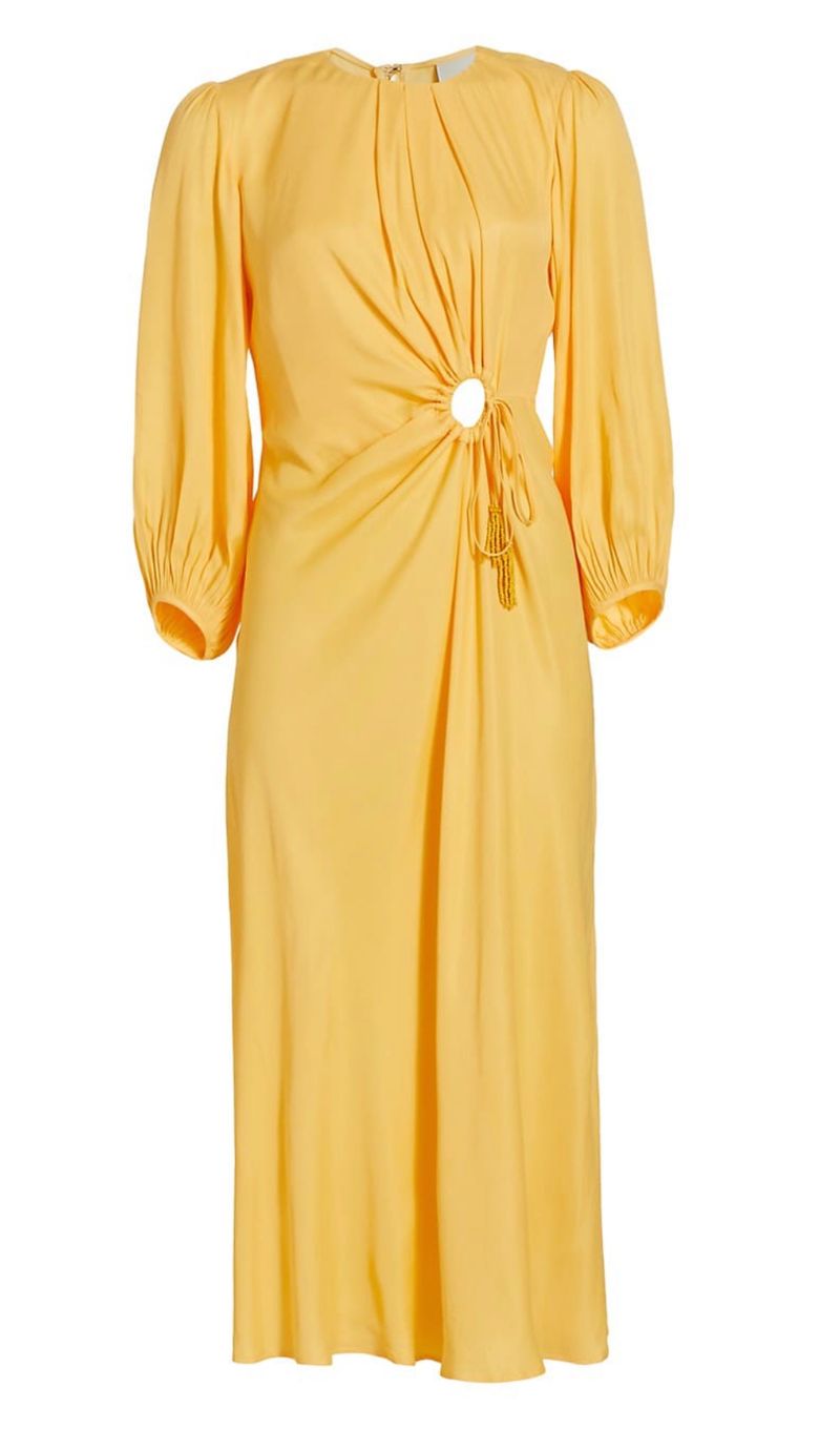 Yellow cut out dress 