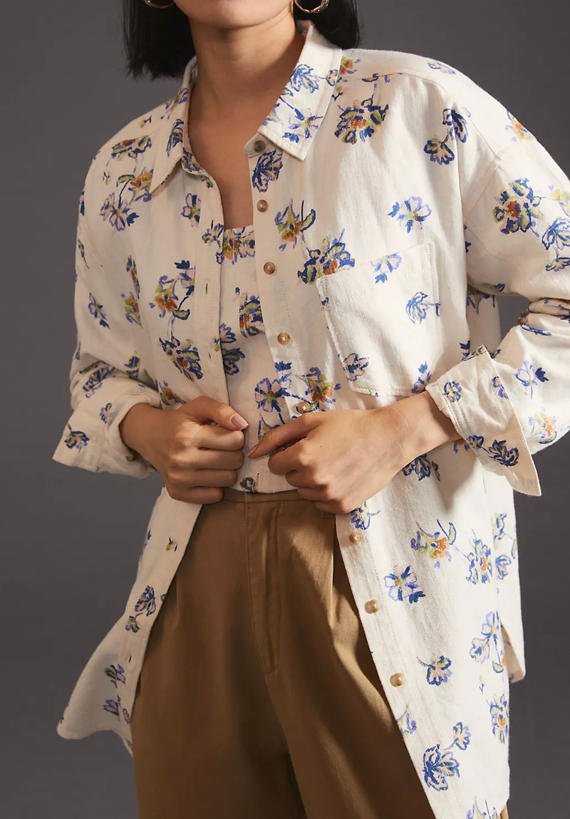 Embroidered button down 
