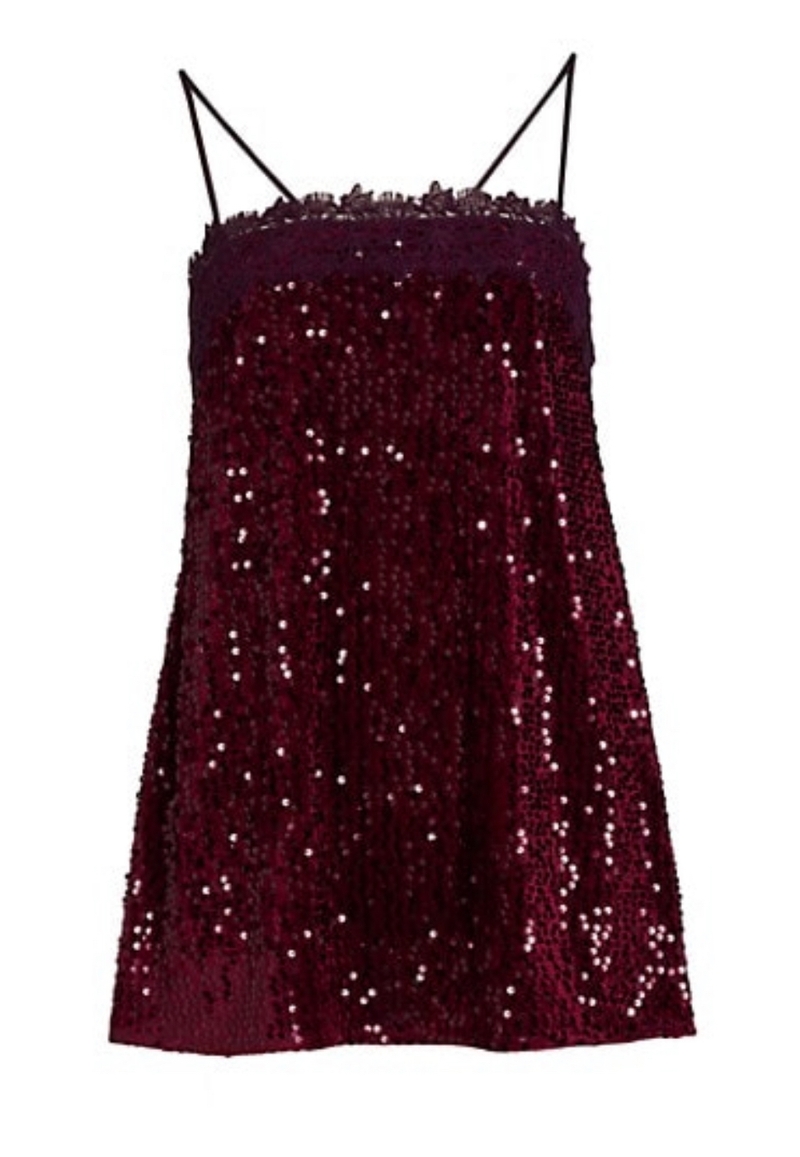 Burgundy sparkle mini dress 