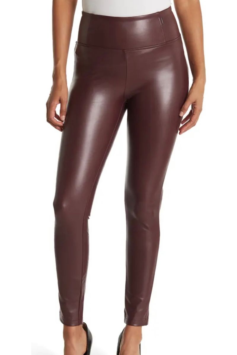Burgundy leather pants 