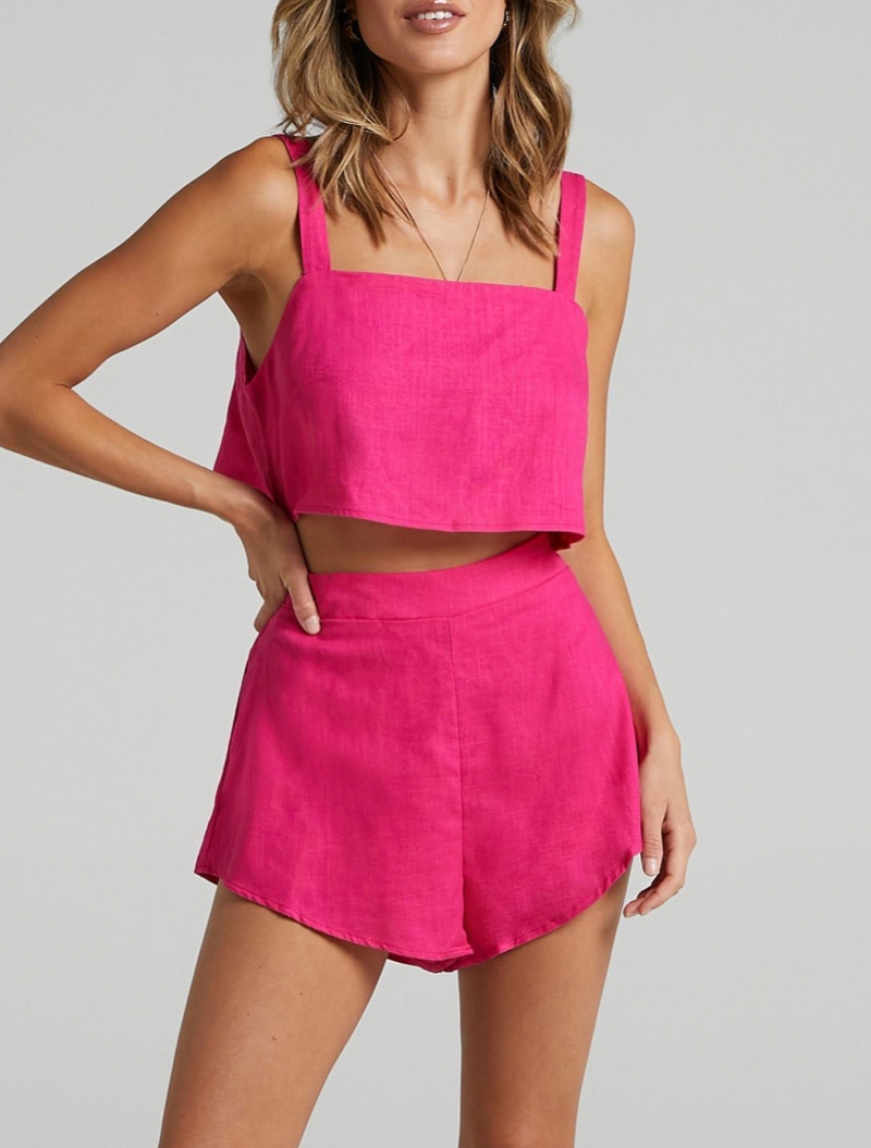 Pink mini linen set 