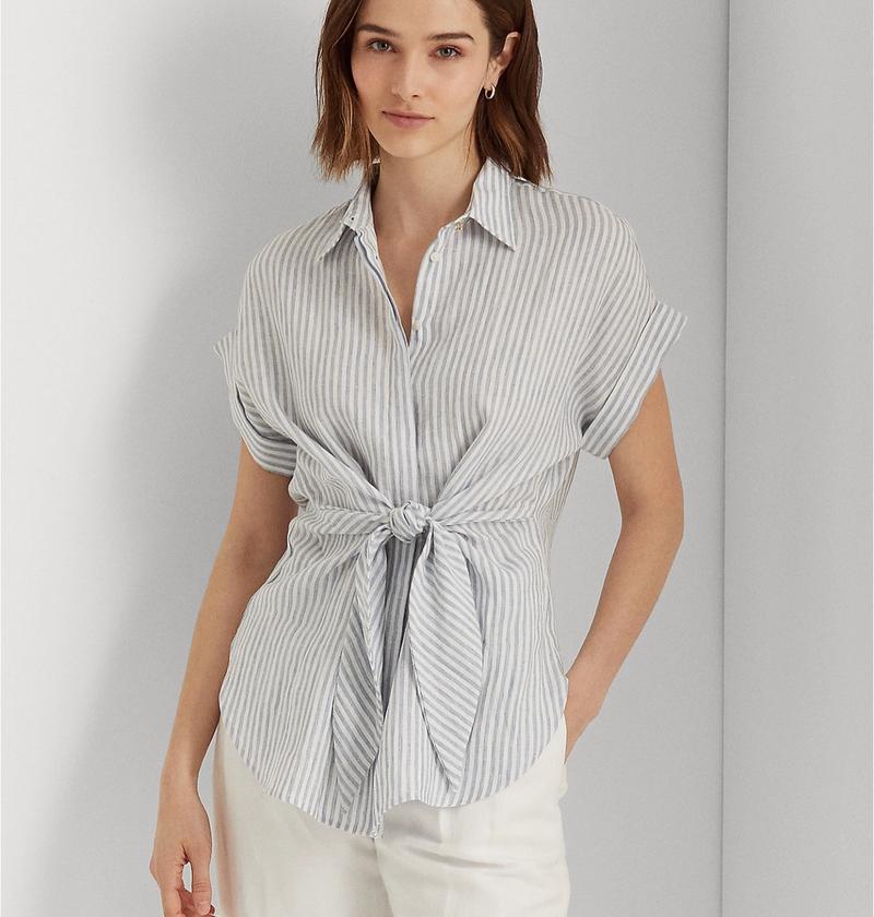Ralph Lauren linen tie blouse 