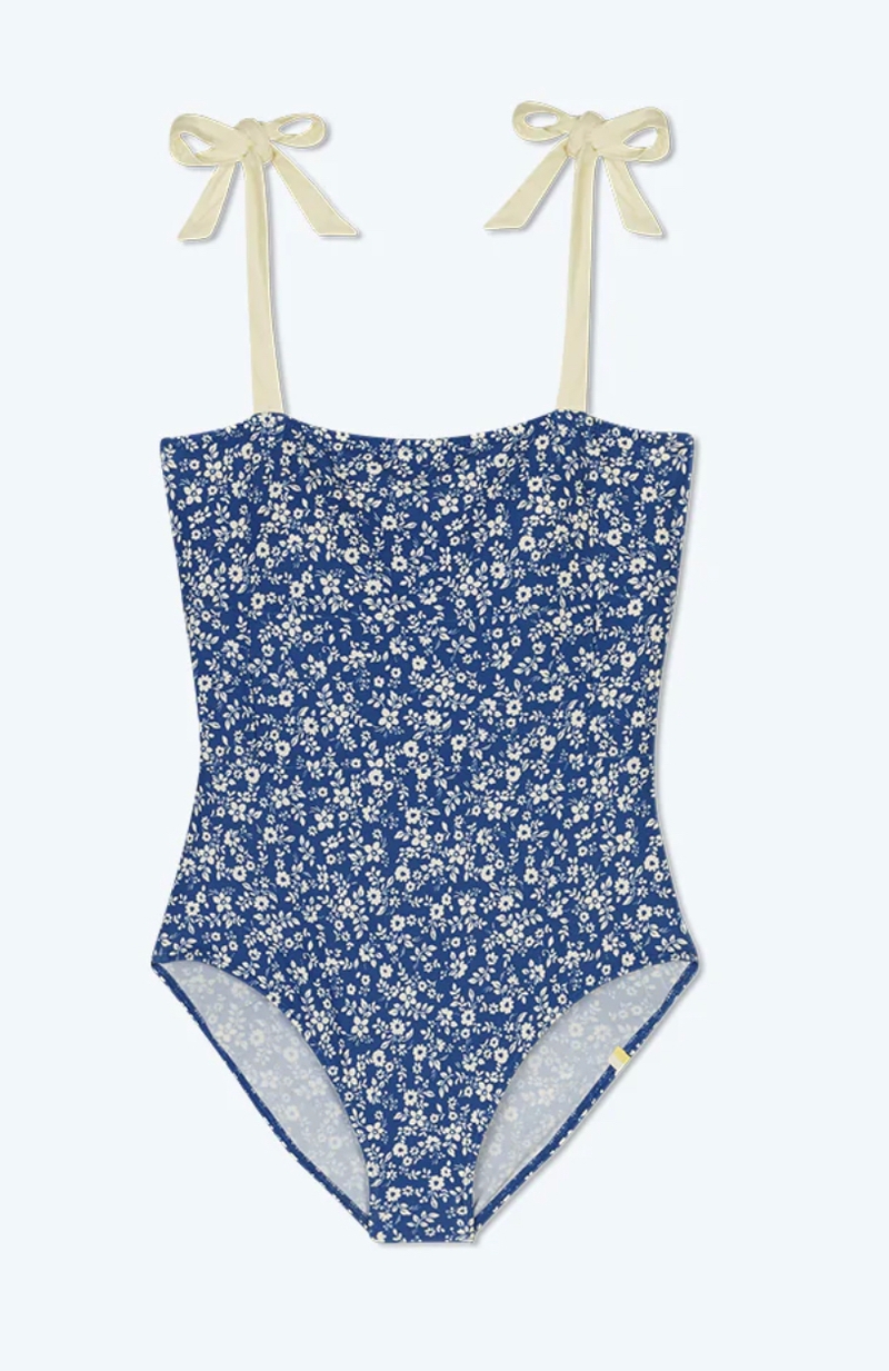 Blue floral swimsuit 