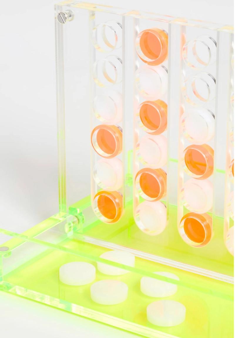 Lucite connect four neon 