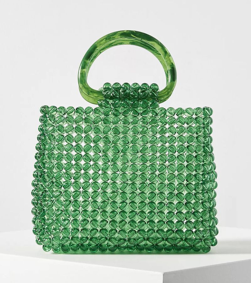 Green beaded bag 