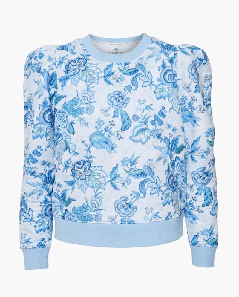 Blue floral pullover 