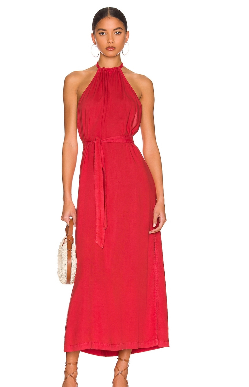 Red halter dress 