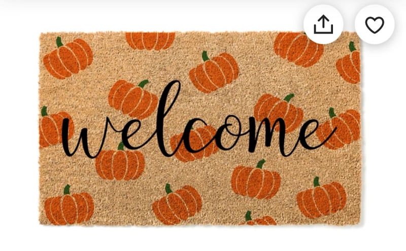 Pumpkin welcome mat 