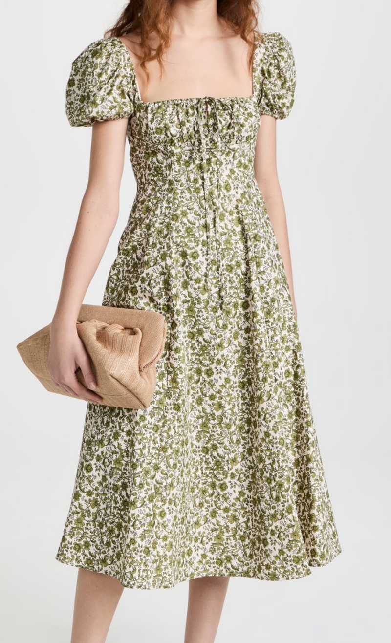 Green floral dress 