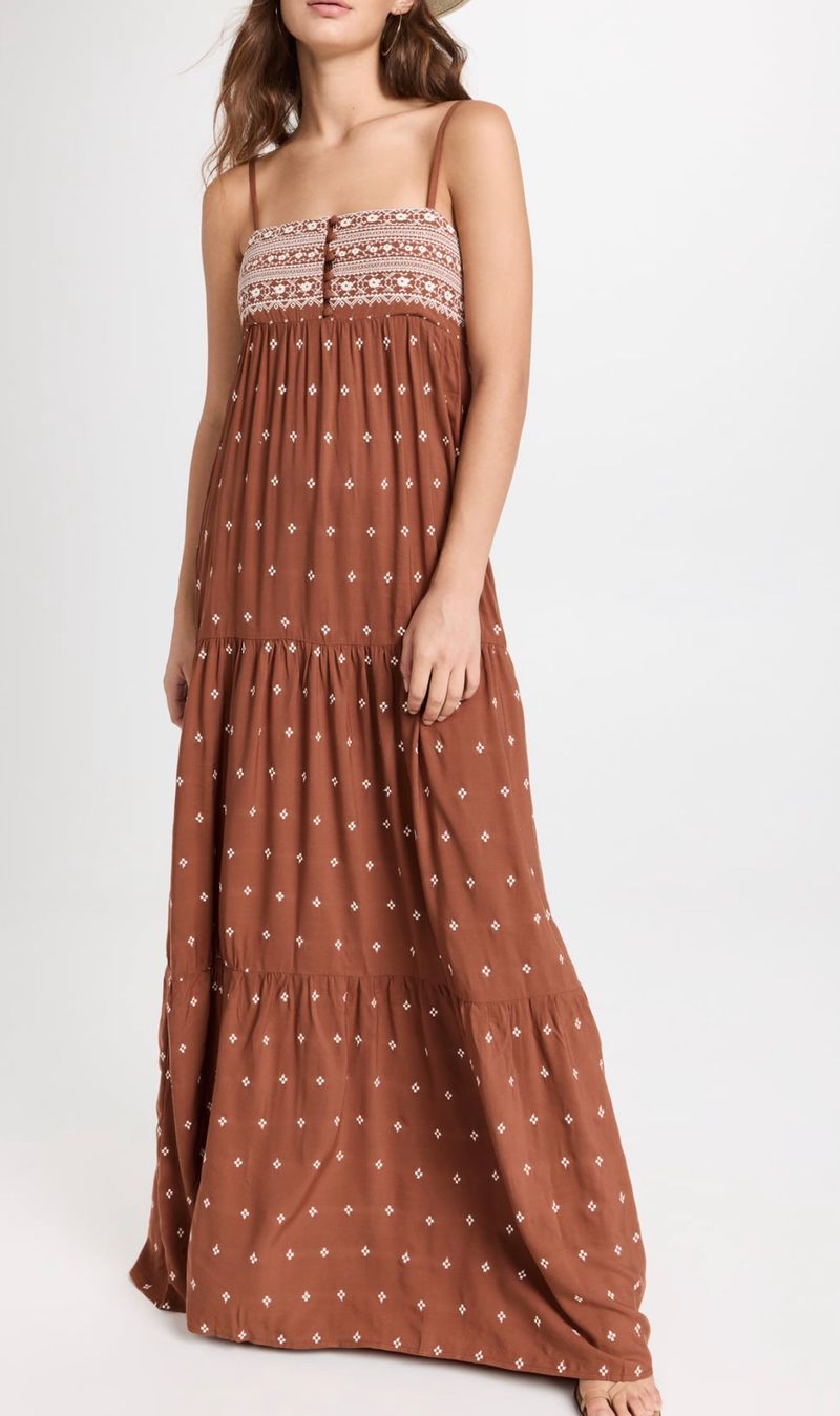 Brown embroidered dress 