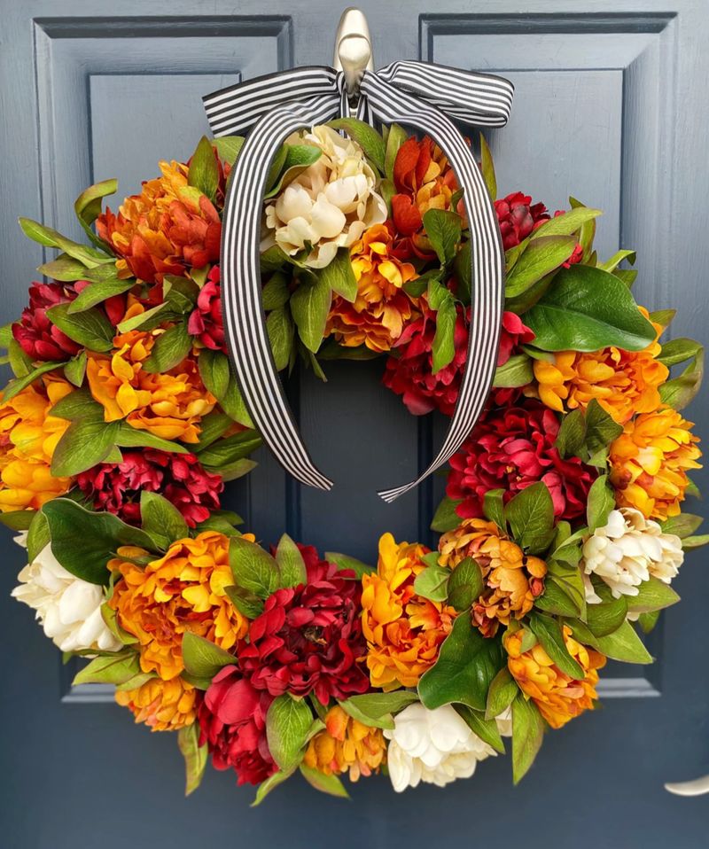 Fall wreath with bow 