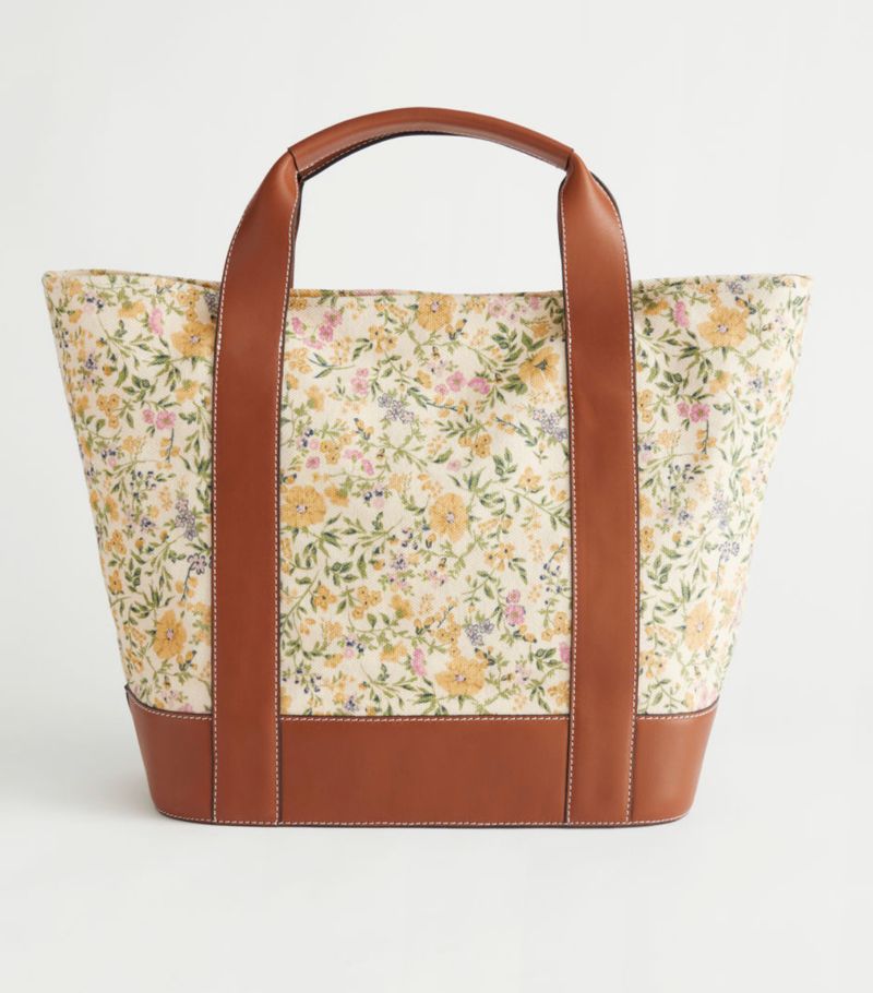 Floral canvas tote