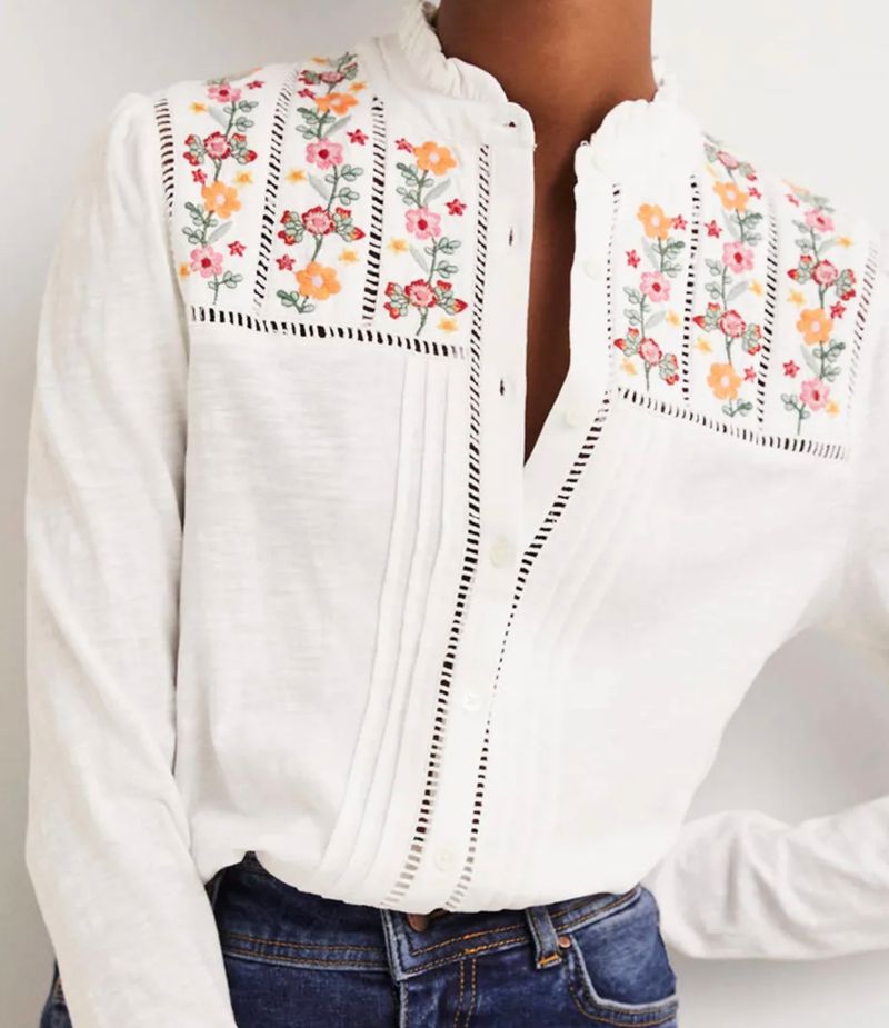 Embroidered jersey shirt 