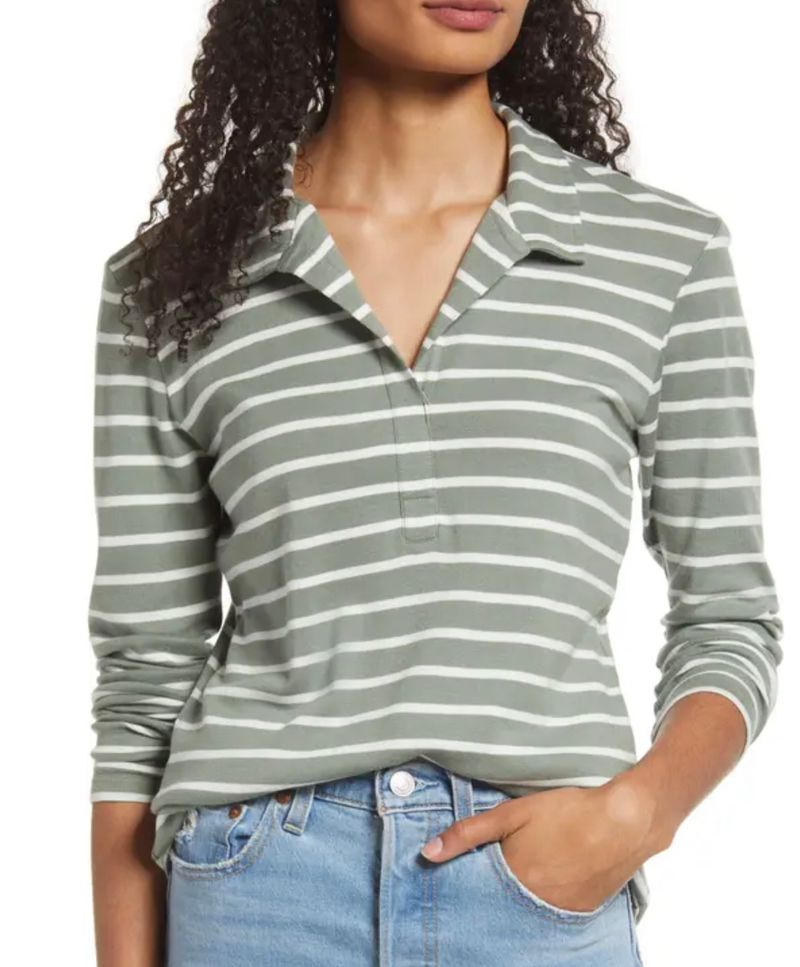 Striped collared top 