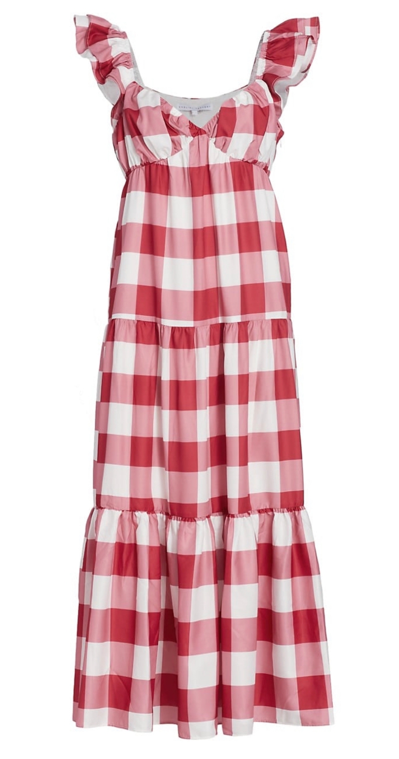 English Factory Red Check Dress 