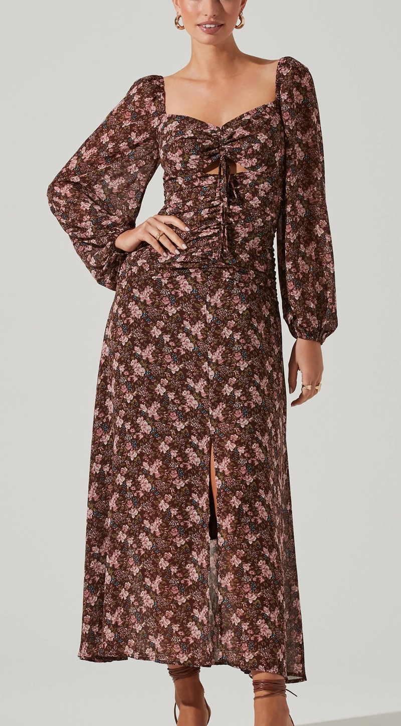 Brown floral dress 