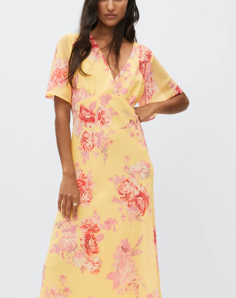 Yellow and pink floral dress 