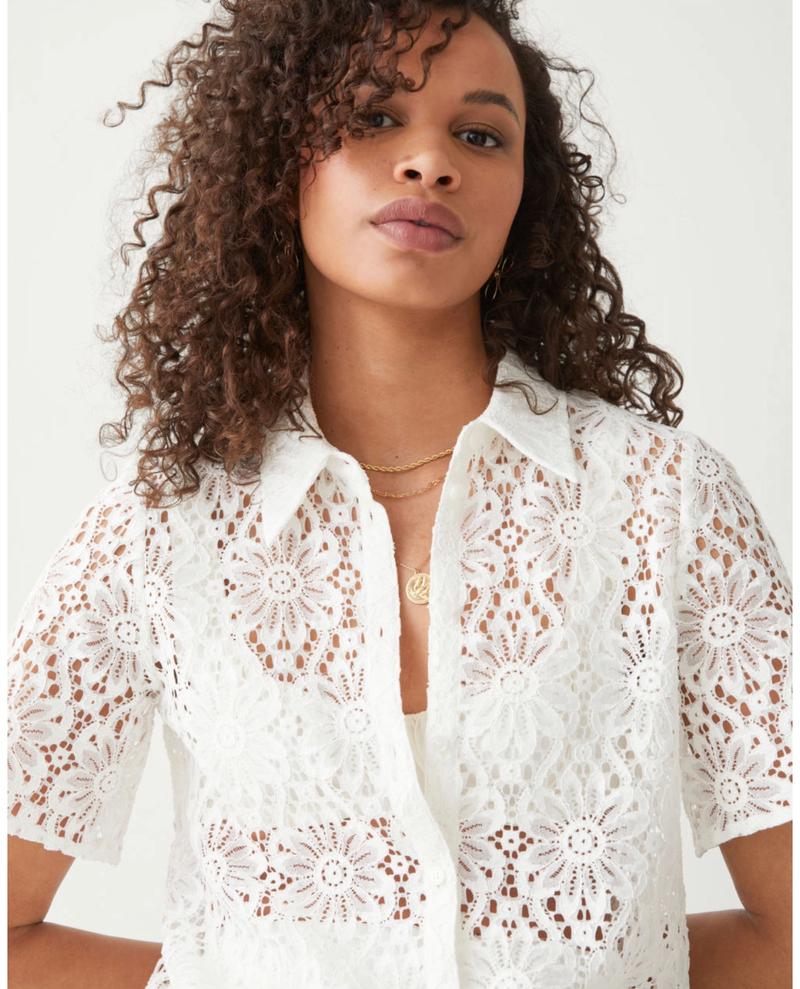 Collared lace top
