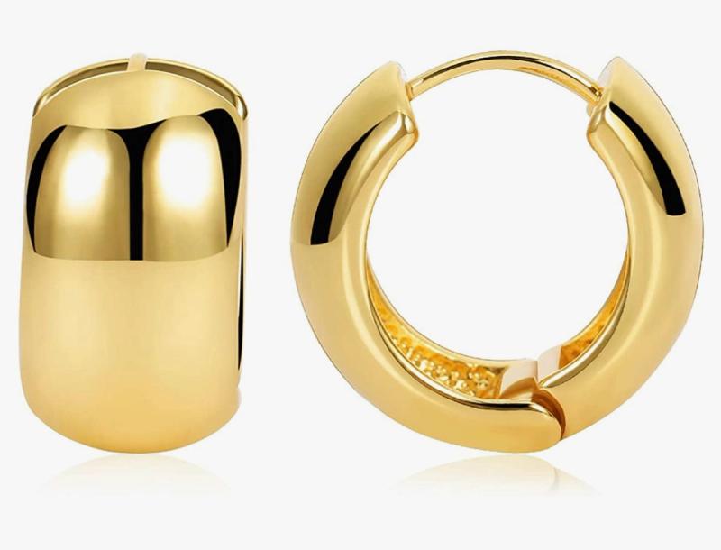 Gold chunky earrings Amazon 