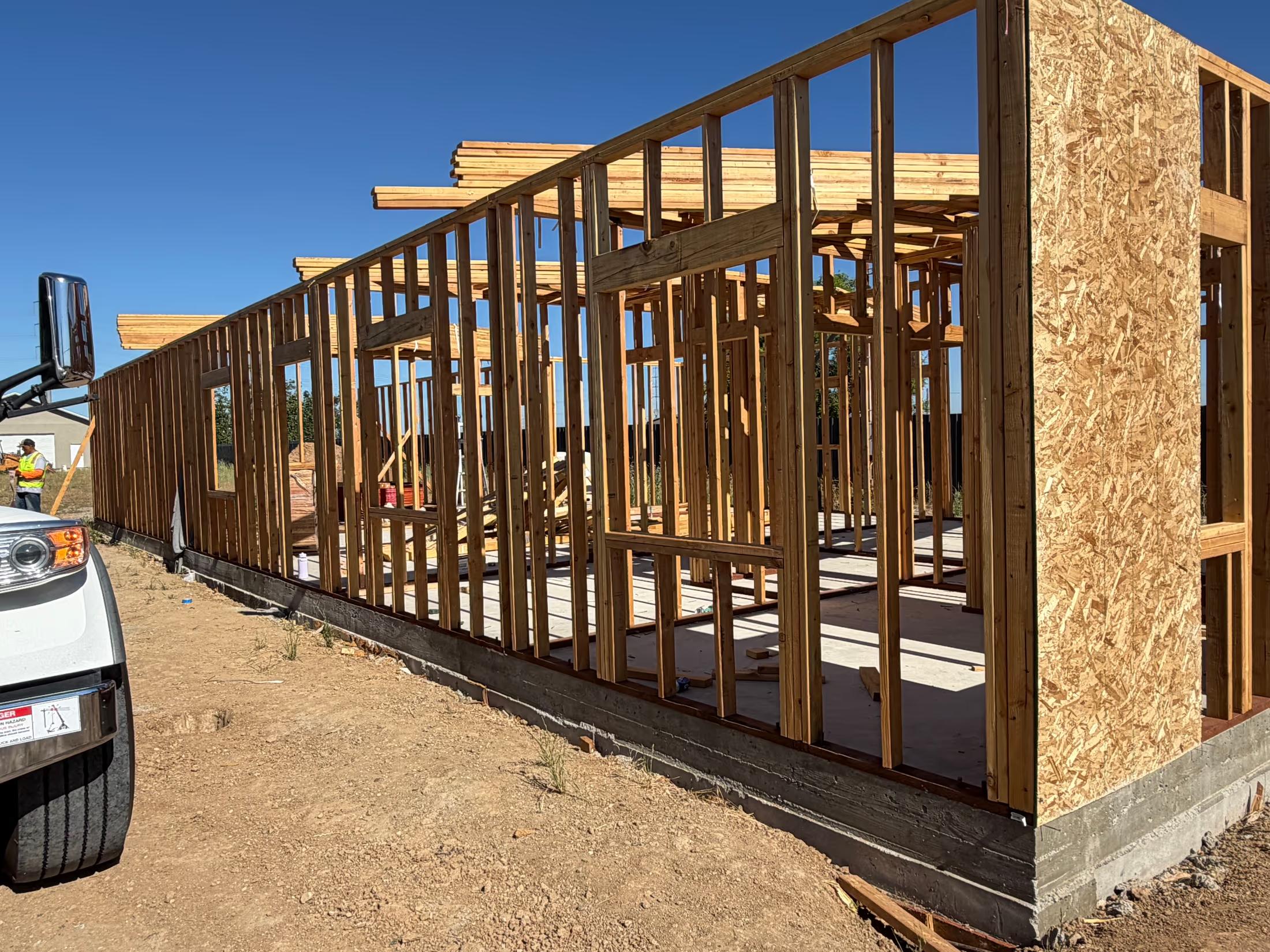 The custom home taking shape