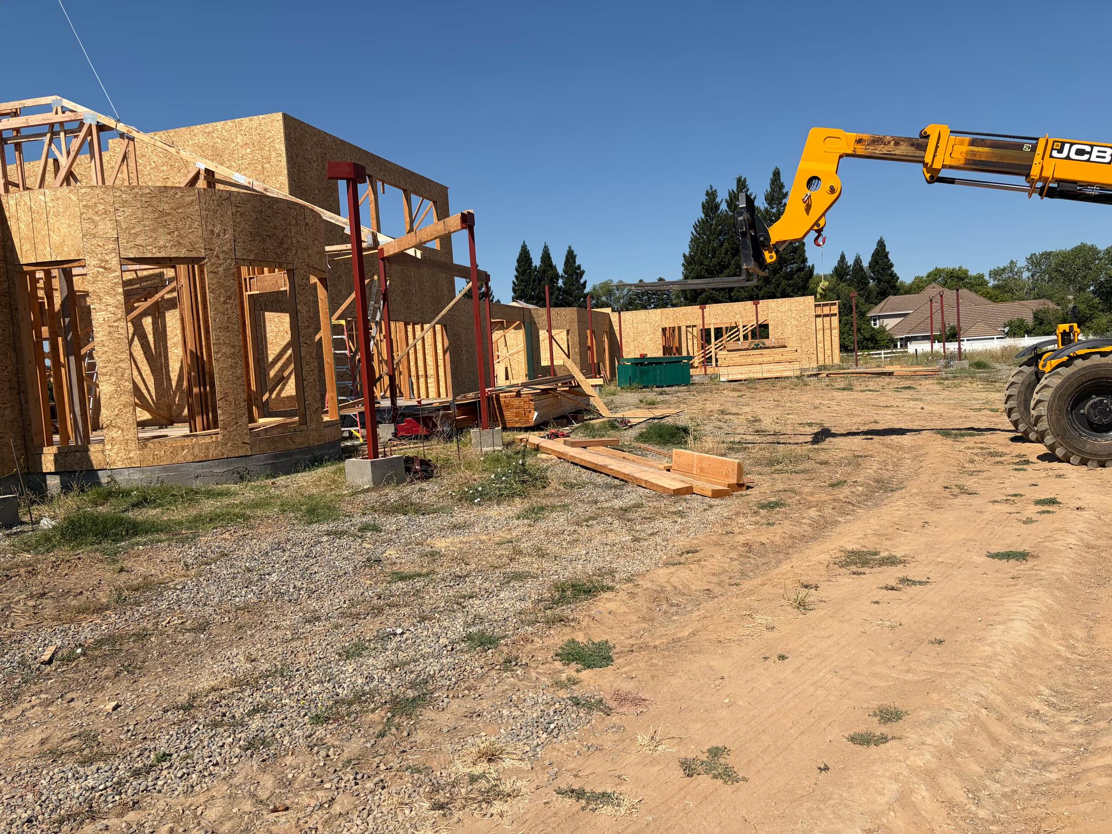 On site as the home frames up