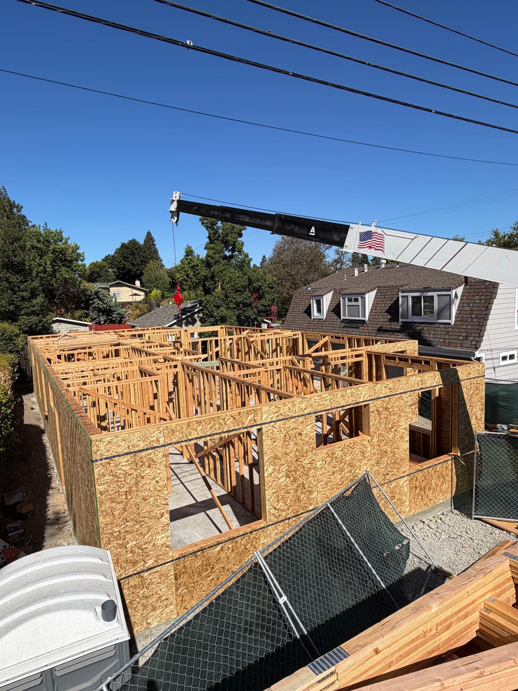 Both units framed and ready for trusses