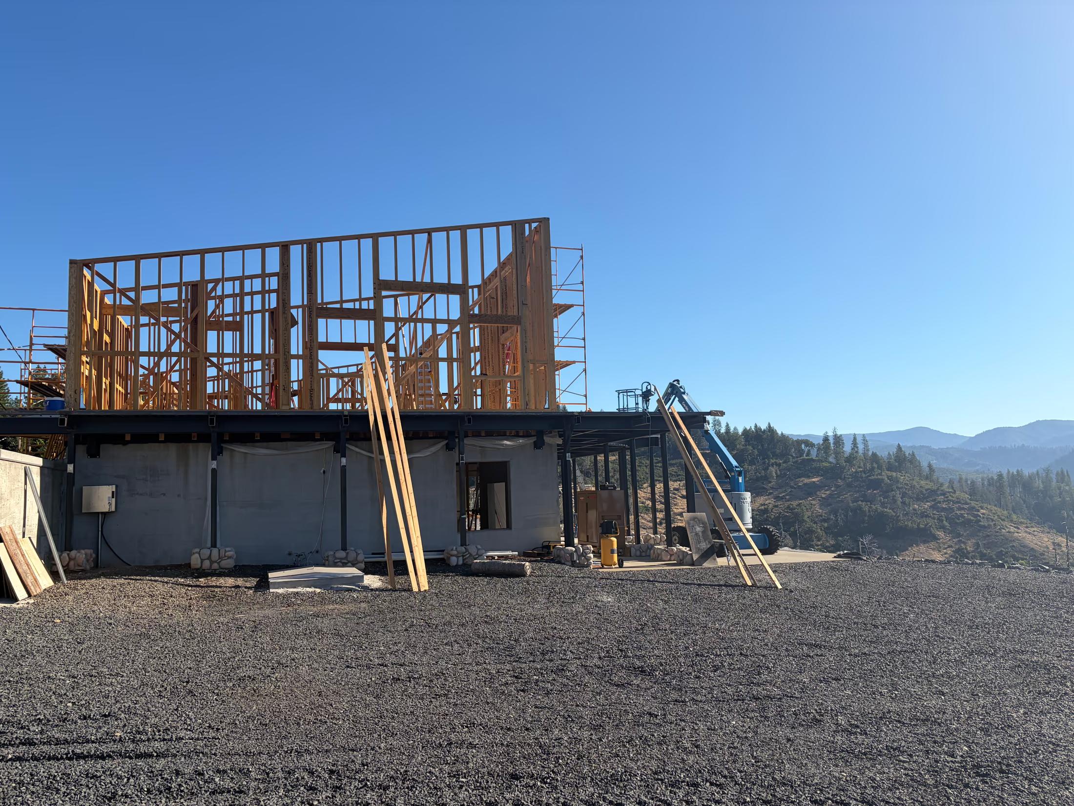 Second-floor walls going up