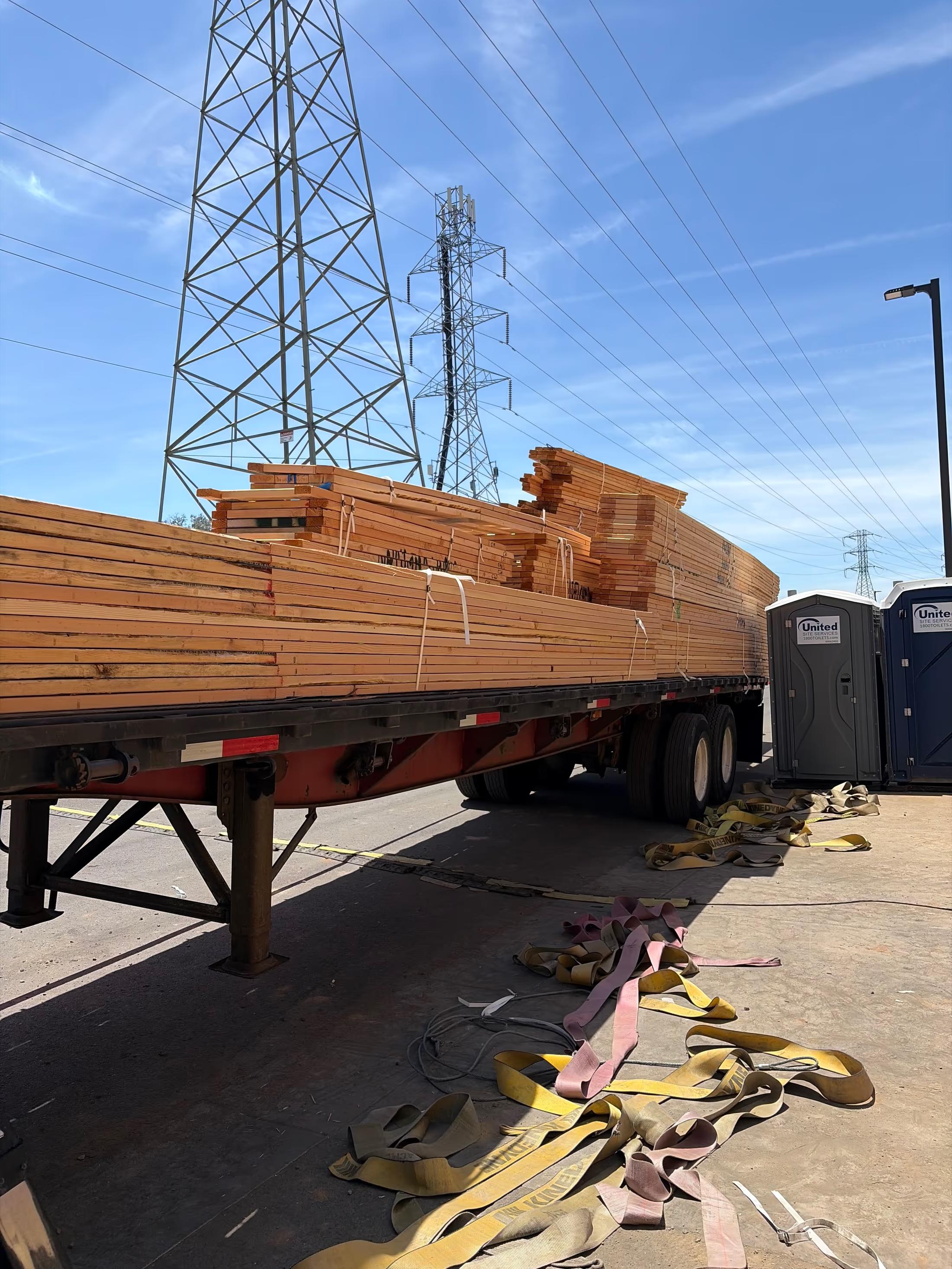 Delivering the floor truss and lumber package to the site