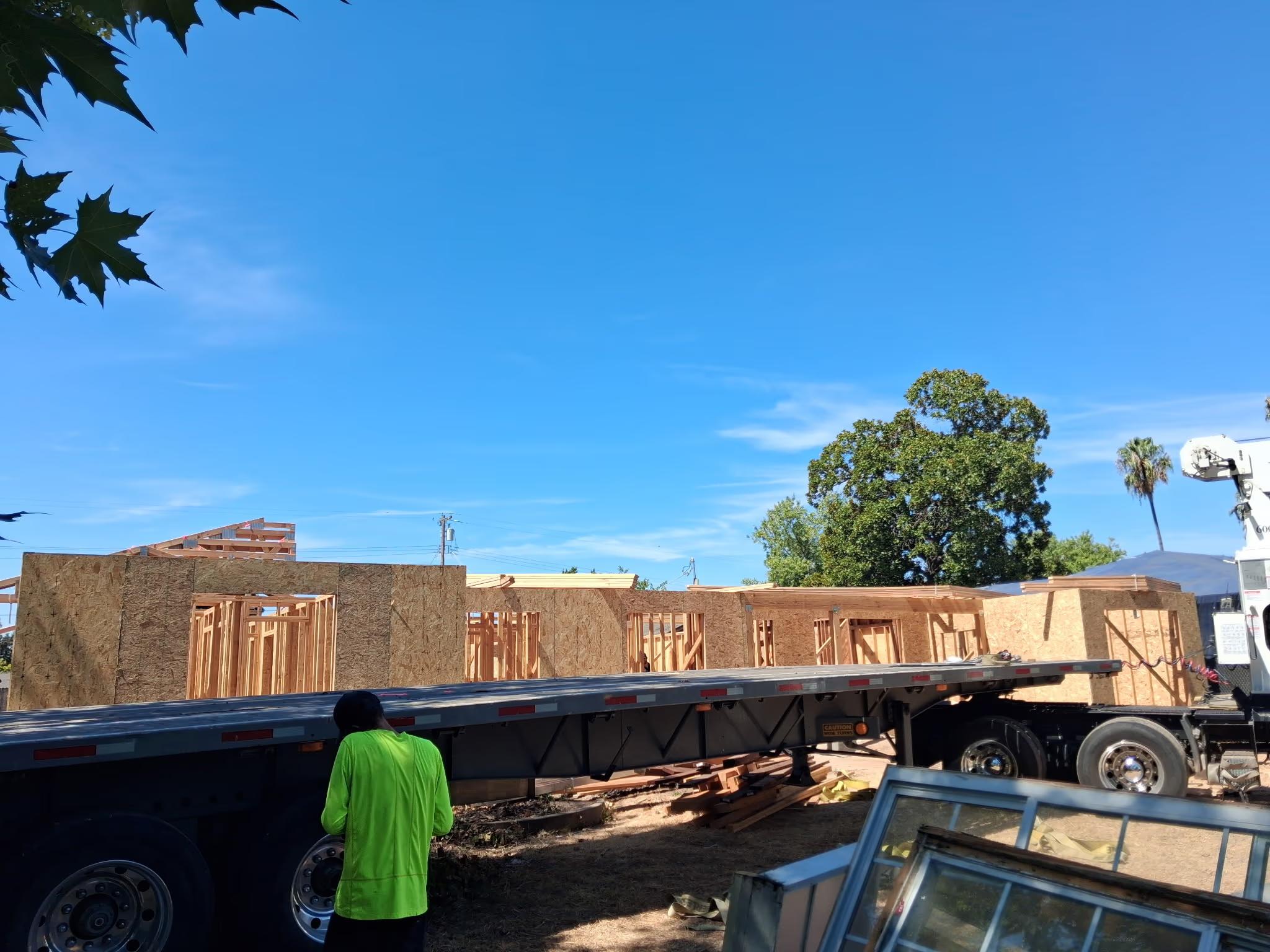 Walls framed and ready for the roof package