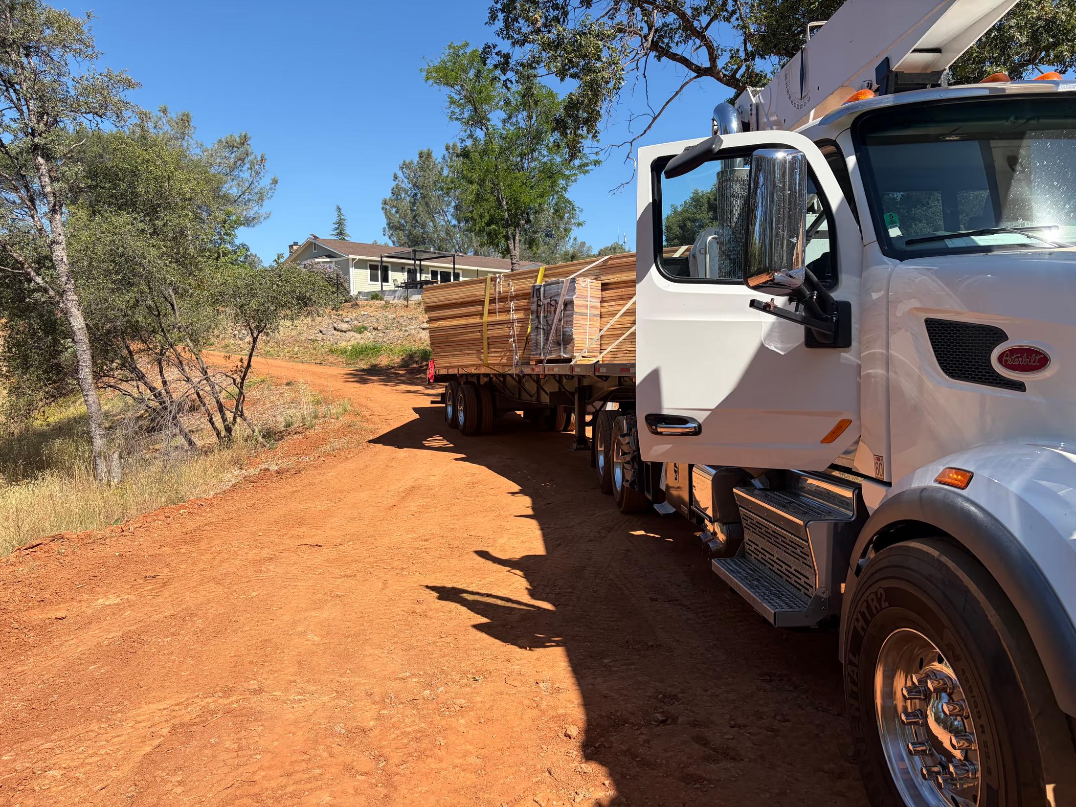 Delivering the truss package to the Grass Valley site