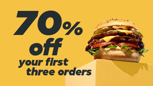 Order Food Near You In Leicester and get 70%* off your first three orders