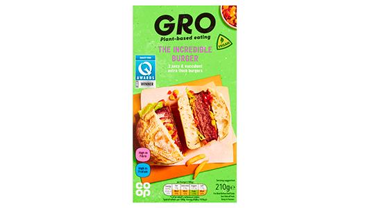 Co-op Gro Vegan 2 Burgers 227g
