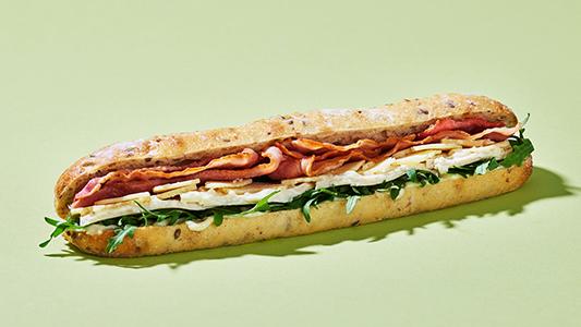Chicken Caesar and Bacon Baguette