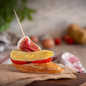 Pincho de Tortilla con Jamon Iberico